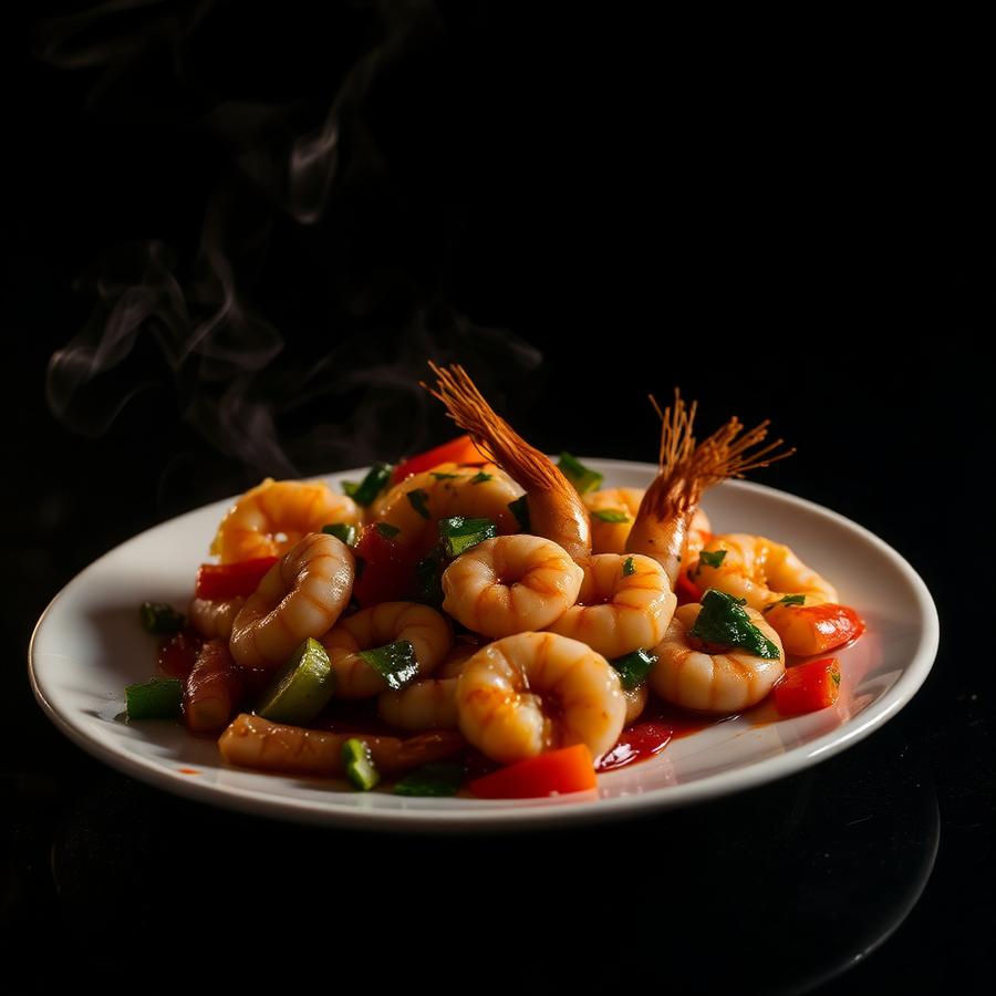 Krewetki z warzywami — Bambu Orient Bar Orientalny